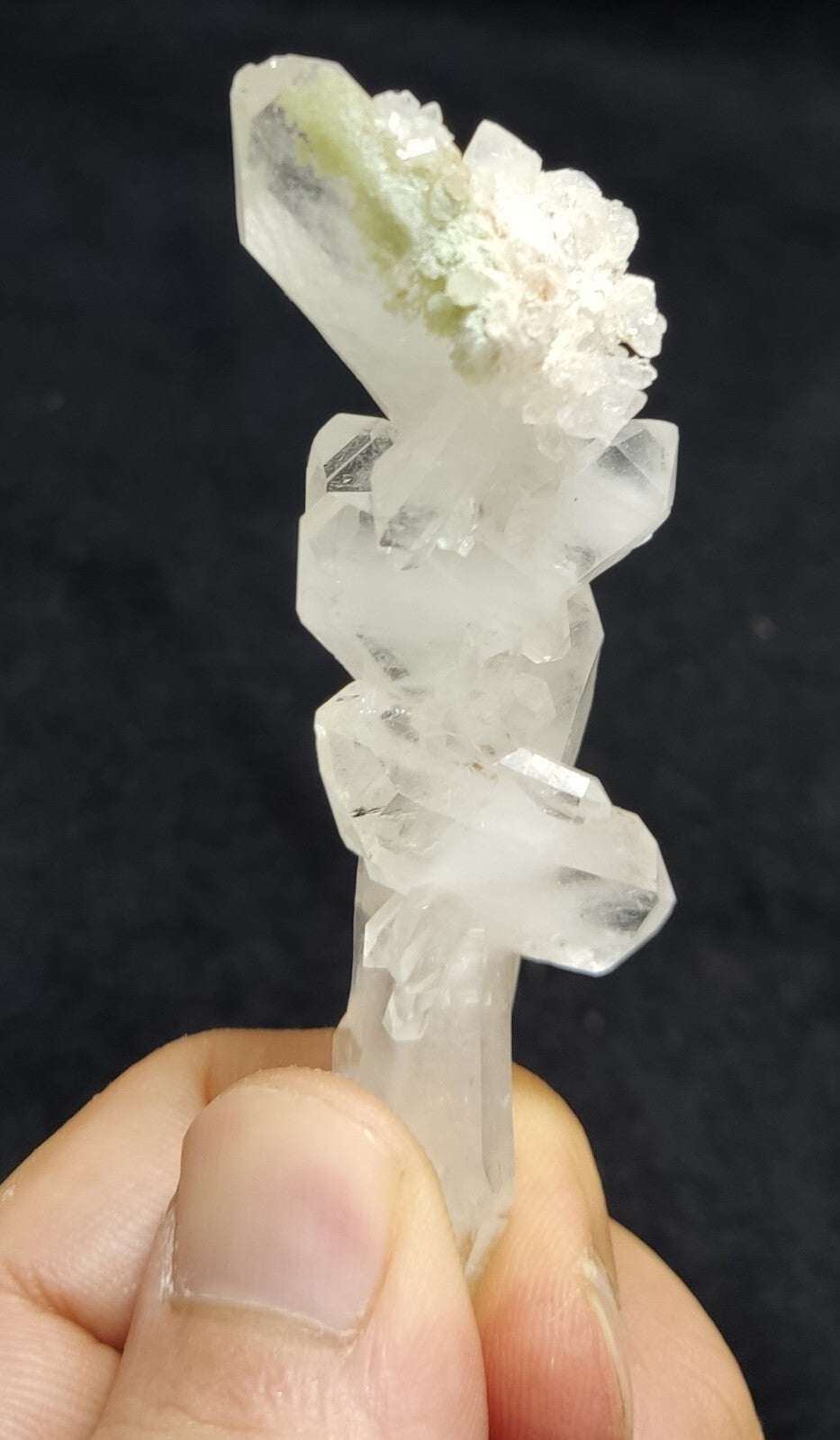 An Aesthetic specimen of Quartz cluster with chlorite spots 29 grams