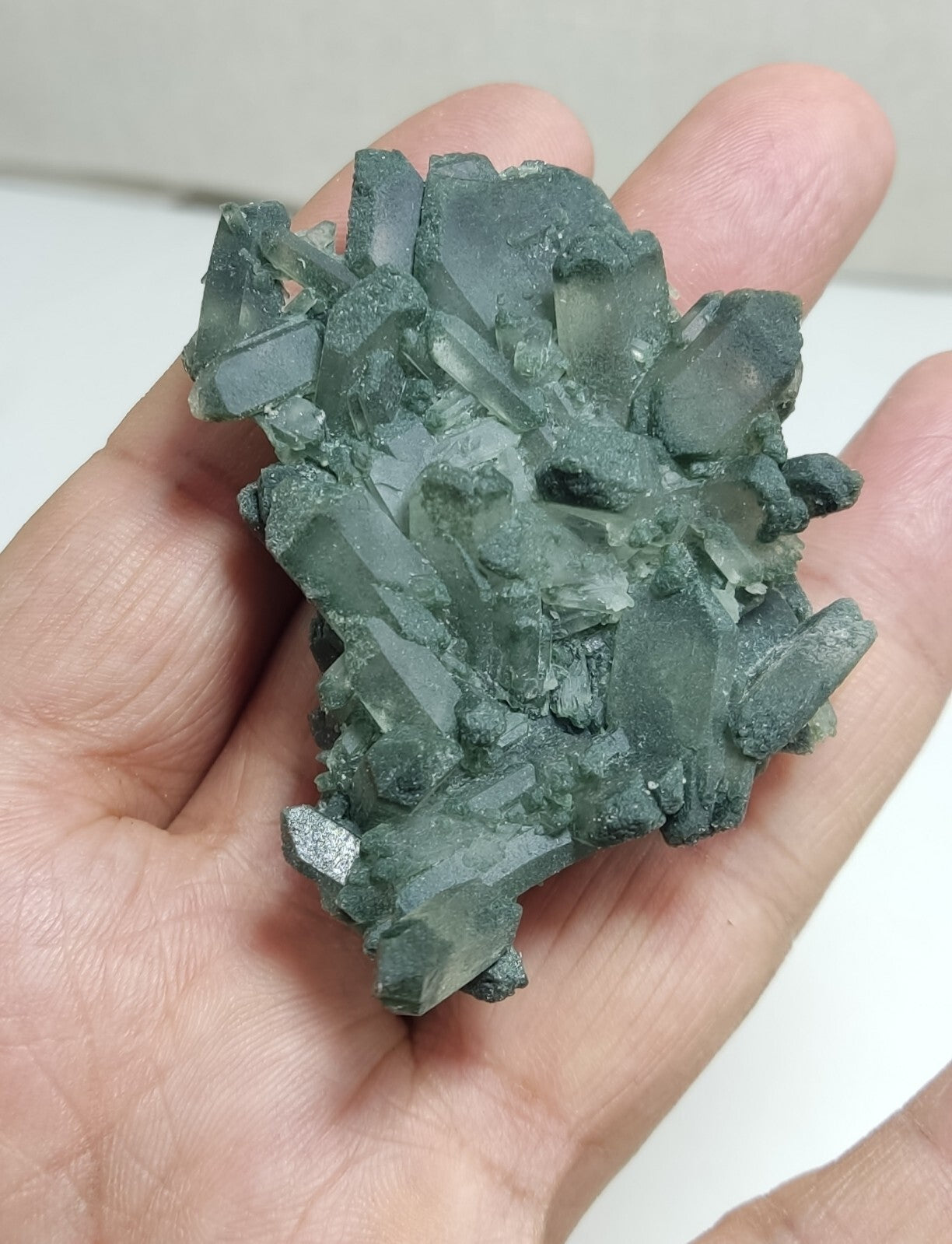A very Aesthetic Natural beautifully terminated Chlorite Quartz cluster 48 grams