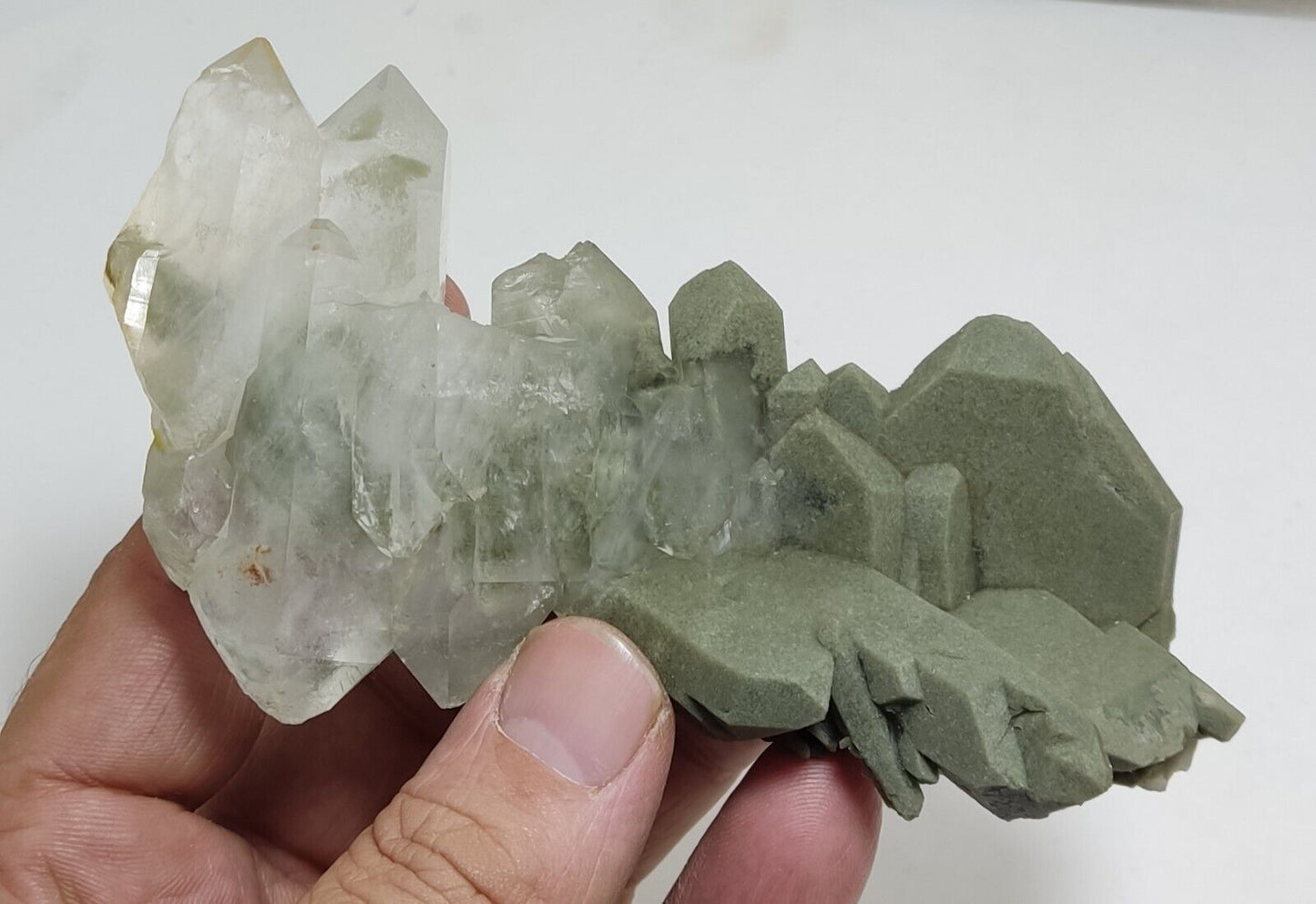An Aesthetic Natural beautifully terminated Chlorite Quartz cluster 196 grams