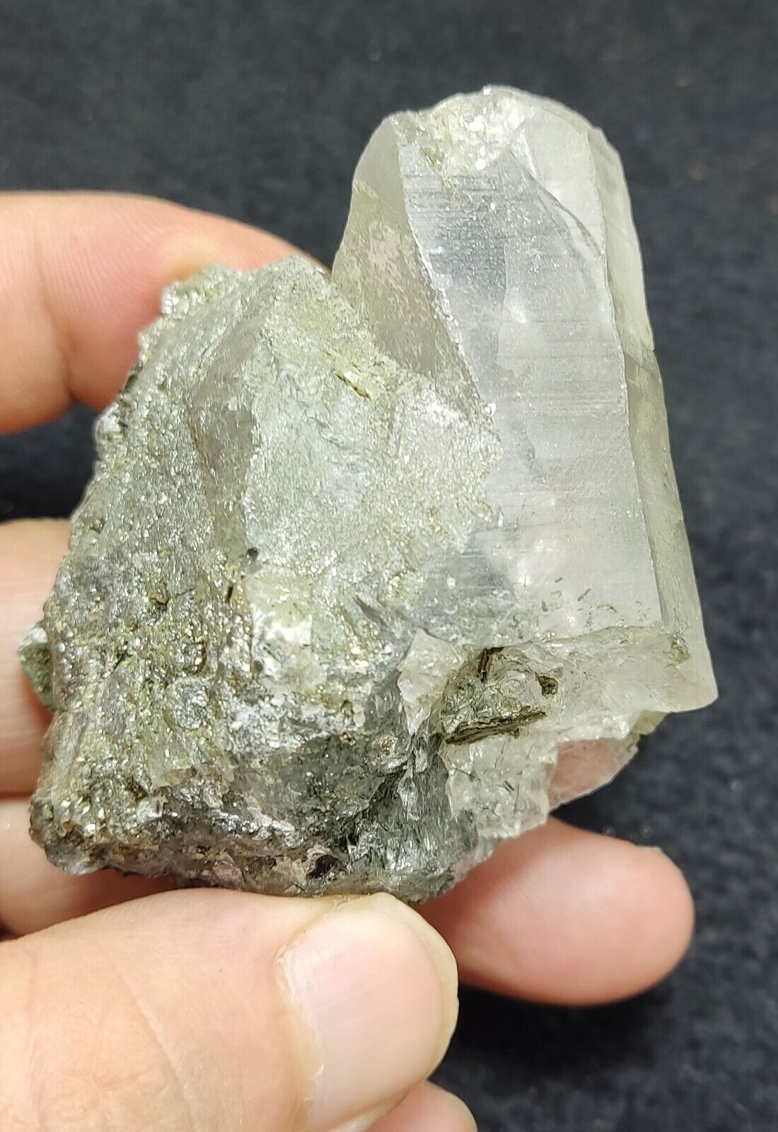 An Aesthetic Natural terminated Chlorite Quartz crystal 142 grams