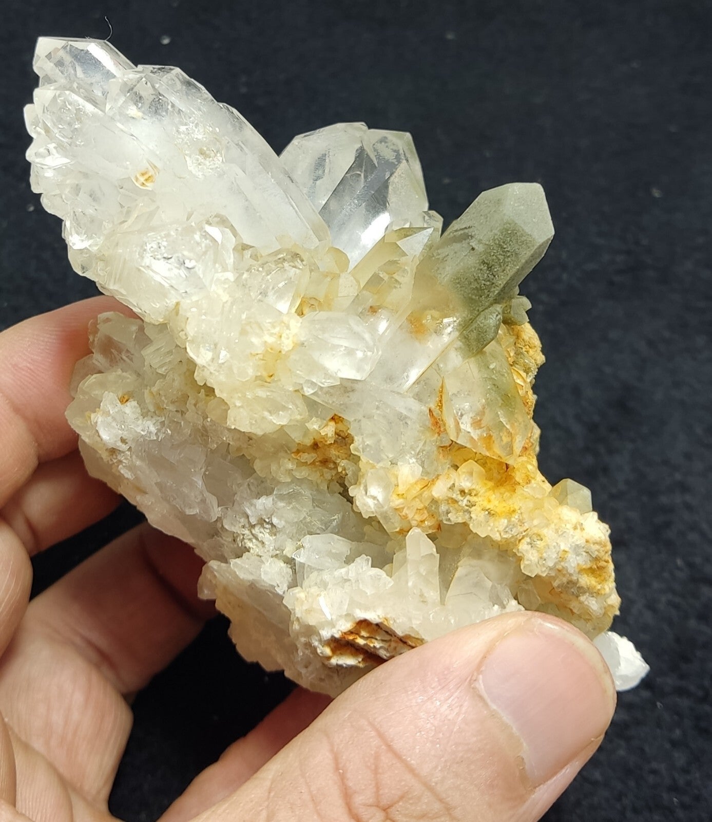 An amazing specimen of chlorite quartz cluster 294 grams