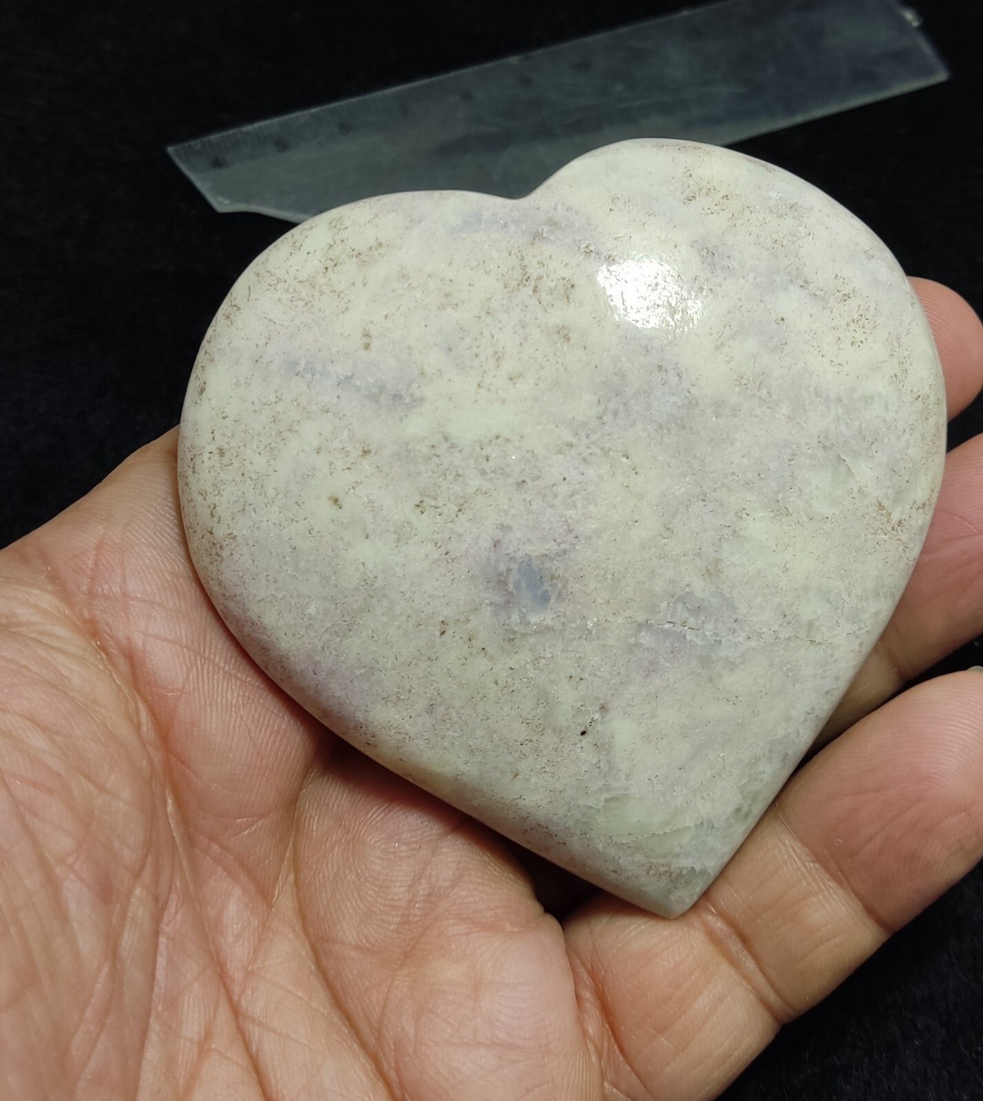 An amazing specimen of polished Hackmanite heart shape 183 grams