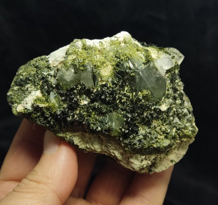 An Aesthetic terminated epidote Quartz specimen 265 grams