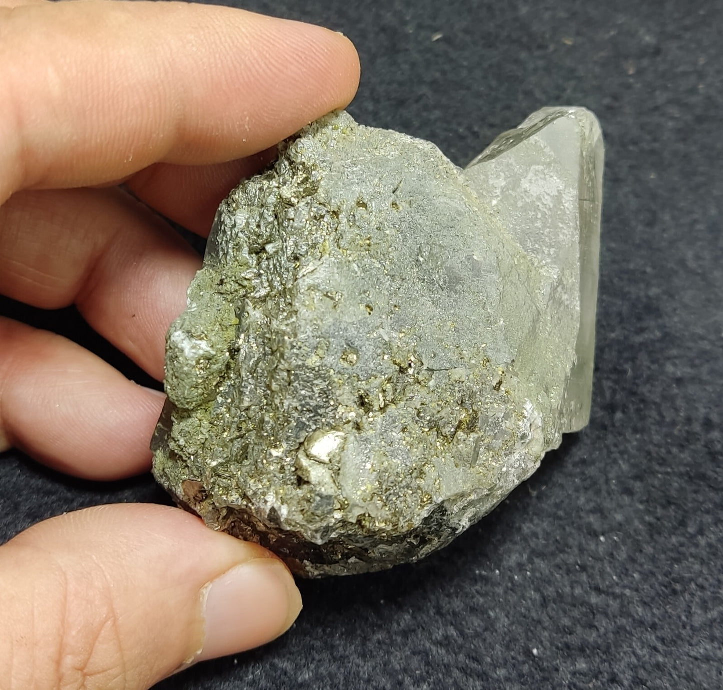 An Aesthetic Natural terminated Chlorite Quartz crystal 142 grams
