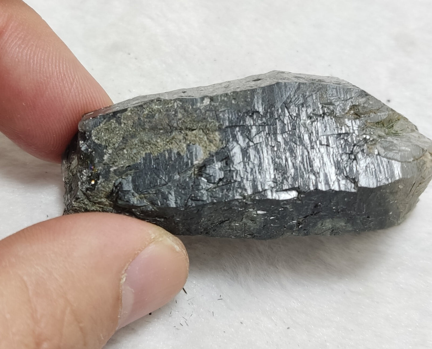 An Aesthetic Natural terminated Chlorite Quartz crystal specimen 66 grams