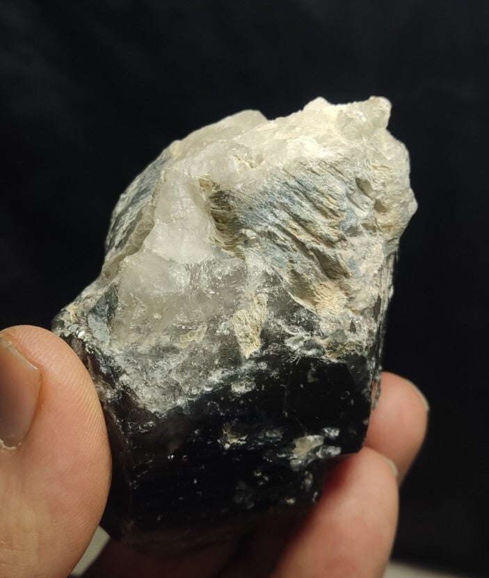 Natural Terminated Black Quartz with Light Blue Hues 277 grams