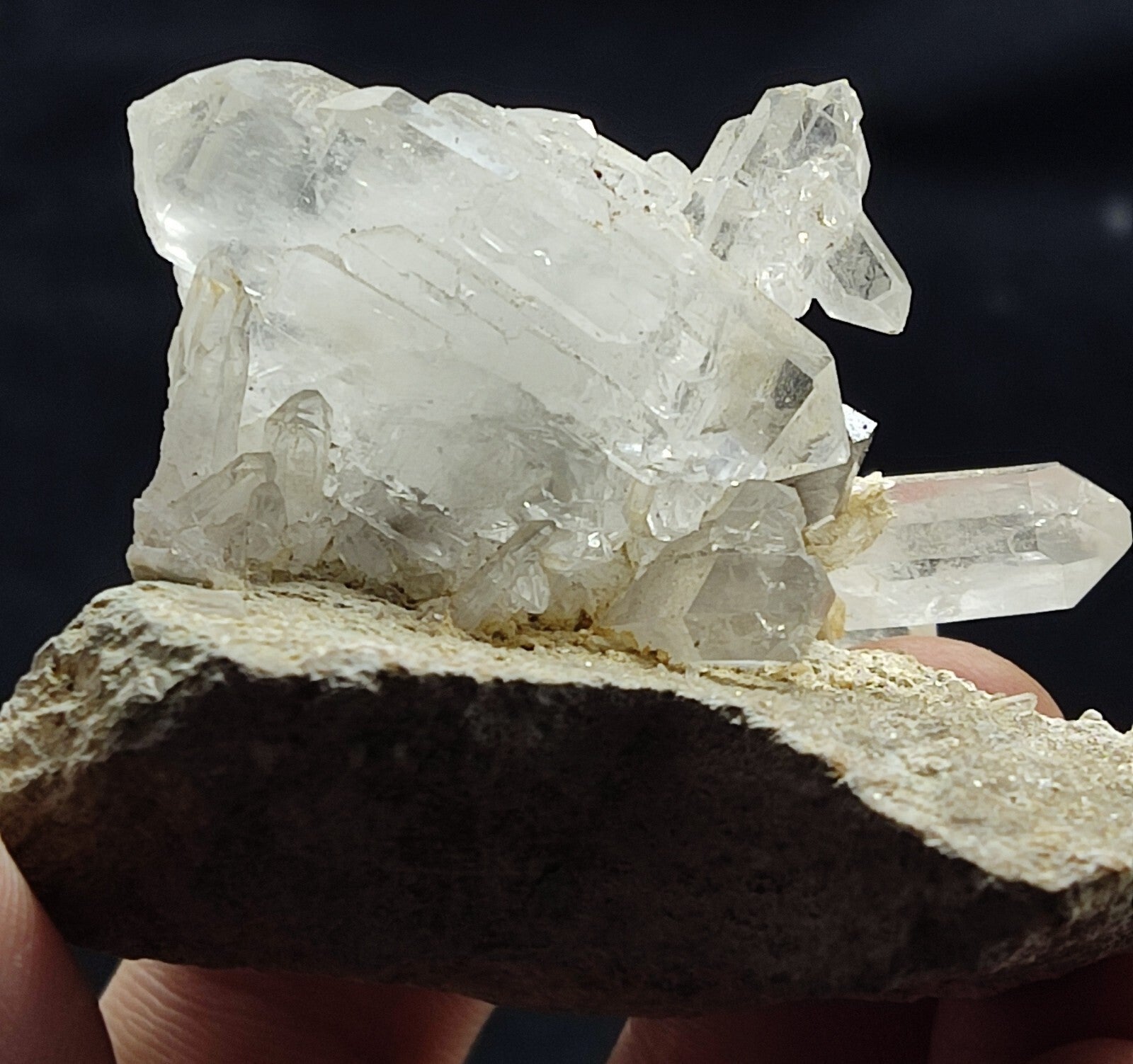 An Aesthetic terminated specimen of Quartz cluster on matrix 73 grams