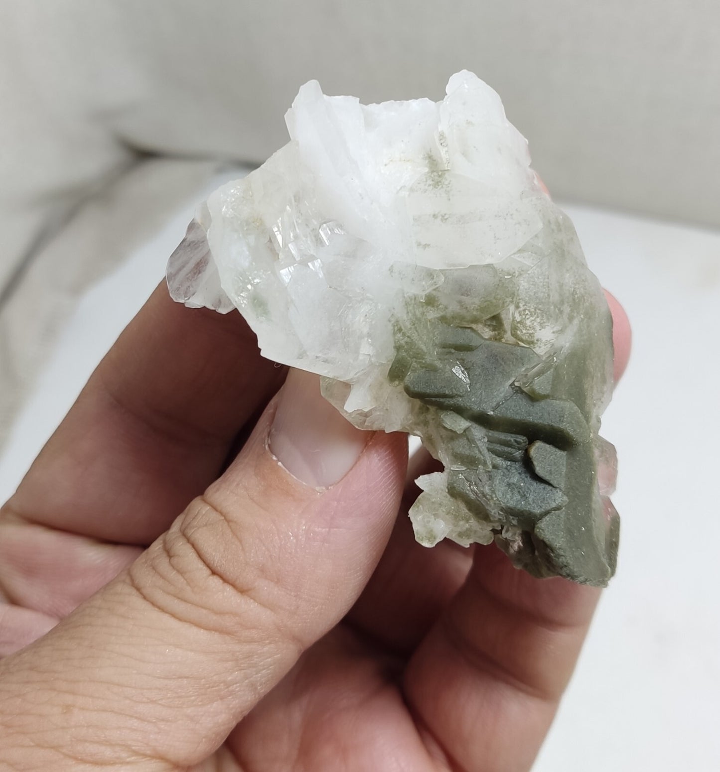 An Aesthetic Natural Quartz specimen with chlorite inclusions 58 grams