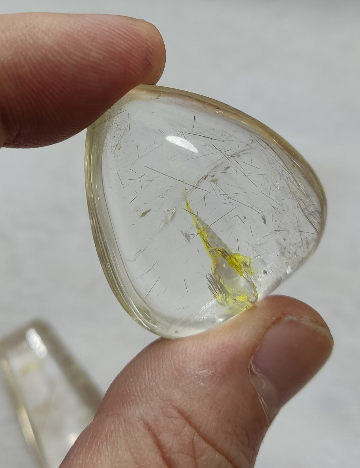 An amazing collection of 2 Rutilated polished quartz tumbles 46 grams
