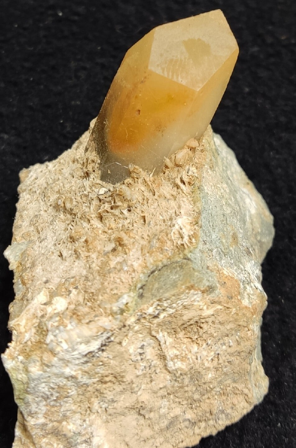 Amphibole quartz crystal on matrix 93 grams