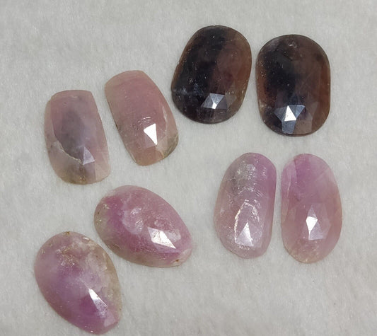 189 carats in weight, in 4 pairs, Total 8 gems, rose cut natural sapphires lot