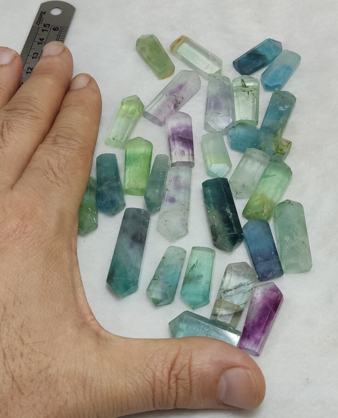multi color fluorite polished pendants 168 grams