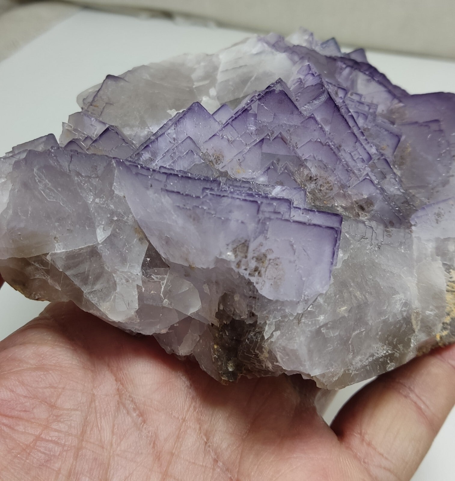 An amazing specimen of cubic bluish purple color Fluorite 965 grams