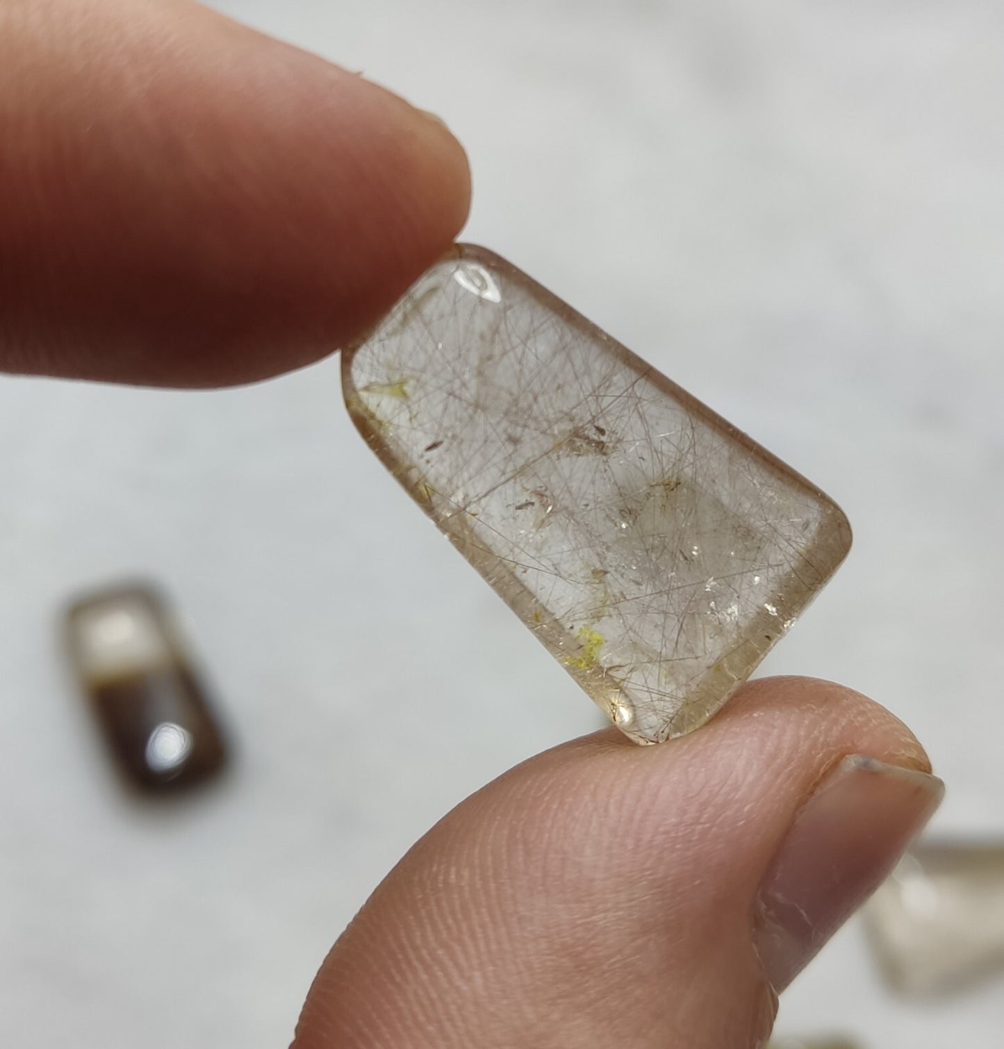 An amazing lot of Rutilated polished quartz tumbles 50 grams