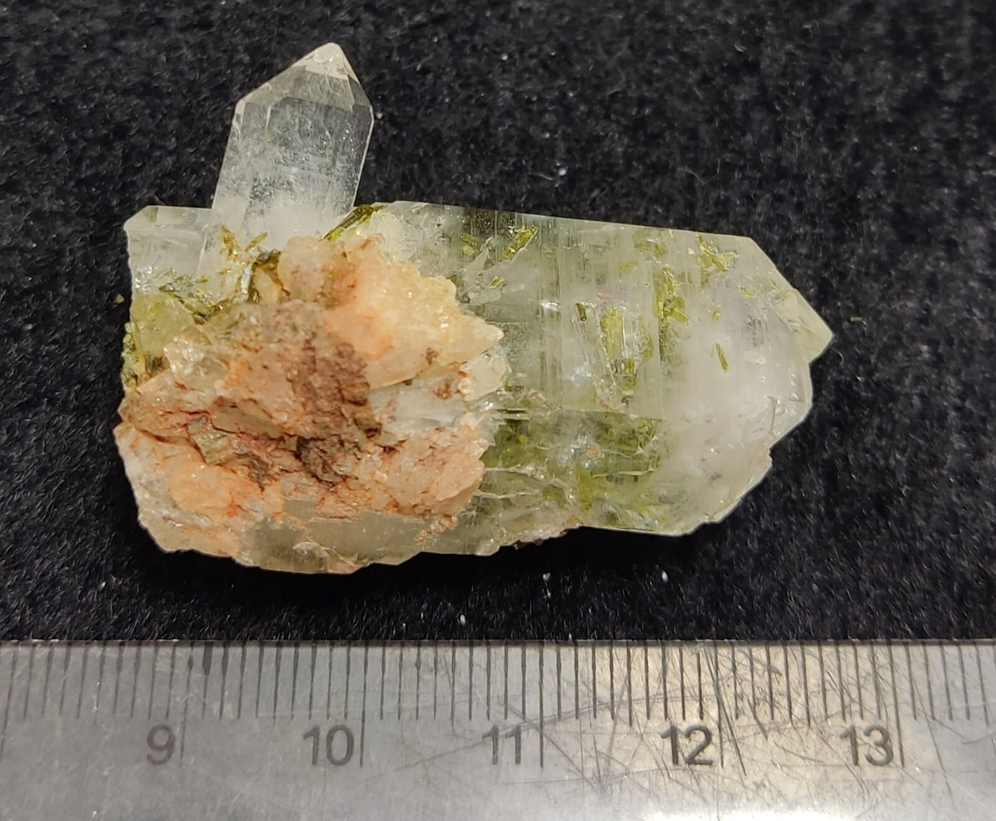 An aesthetic specimen of Epidote quartz cluster 22 grams
