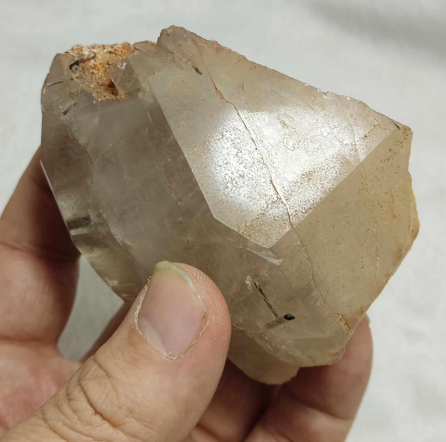An Aesthetic terminated Quartz floater with needle inclusions 265 grams