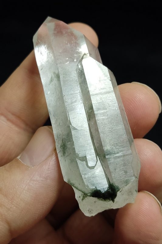 An Aesthetic Natural Quartz crystal with chlorite inclusions 49 grams