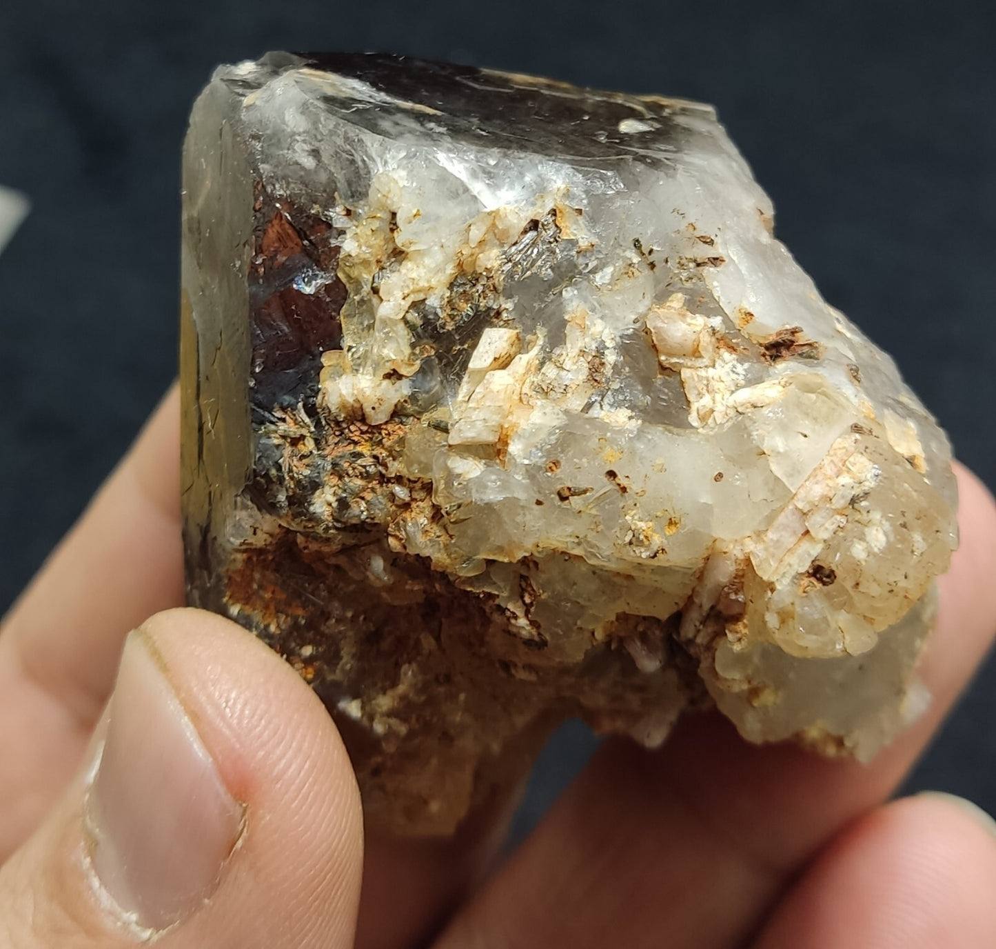 An aesthetic specimen of terminated  smoky Quartz crystal cluster 102 grams
