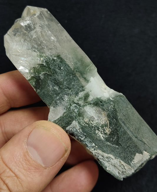An Aesthetic specimen of chlorite included quartz crystal 134 grams