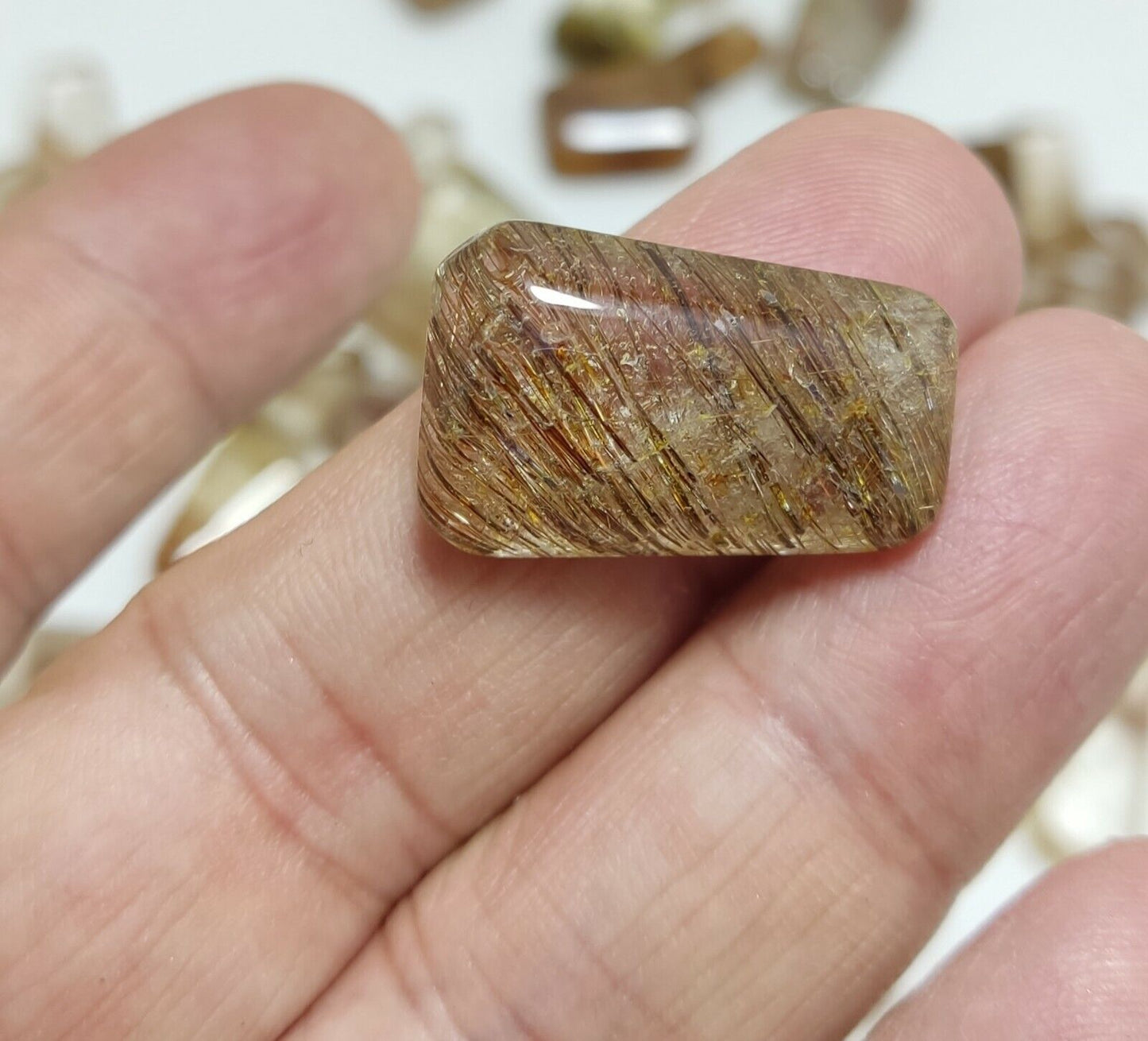 230 grams Rutilated polished quartz tumbles