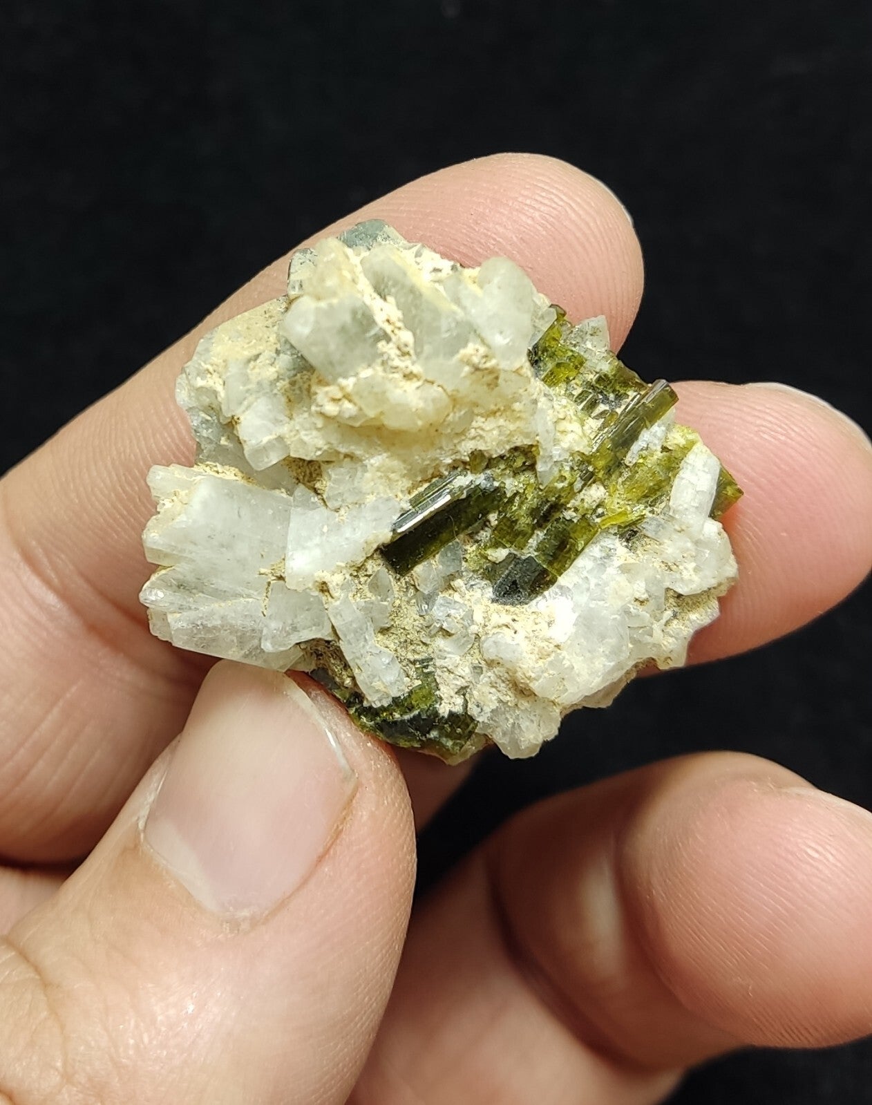 An Aesthetic Naturally terminated specimen of epidote with quartz 16 grams