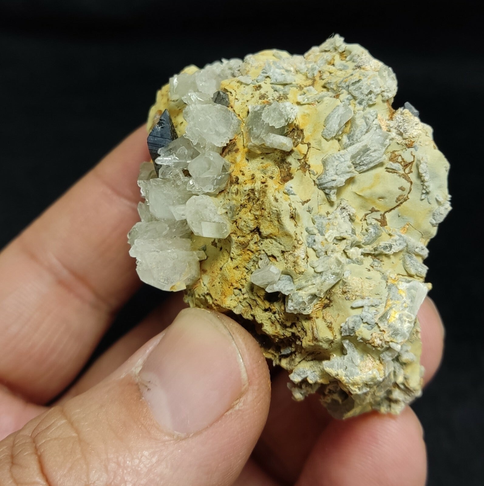 An amazing specimen of anatase crystal on matrix with quartz 62 grams