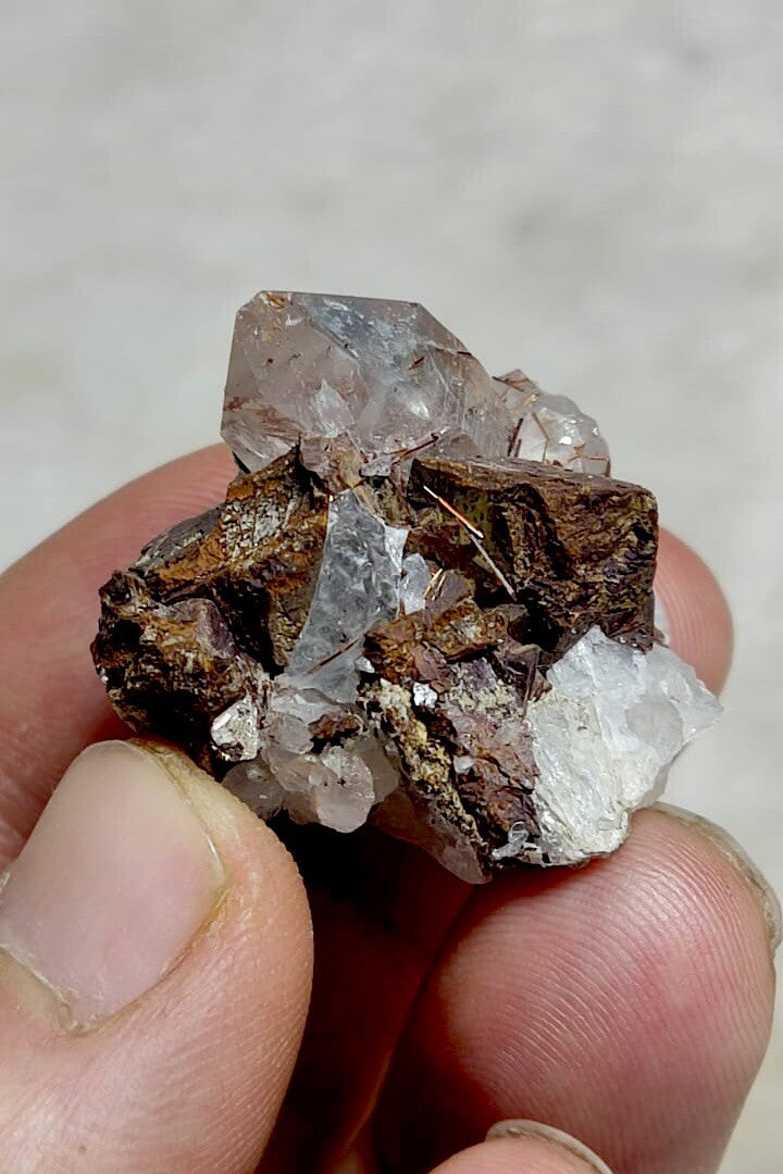 Natural Rutile Quartz Siderite Specimen 24 Grams.