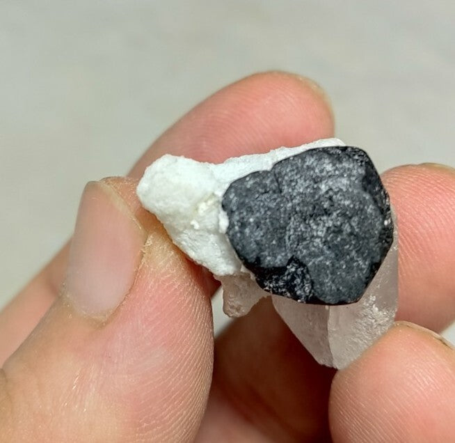 Black Tourmalines Crystal with Quartz And Albite 15 grams