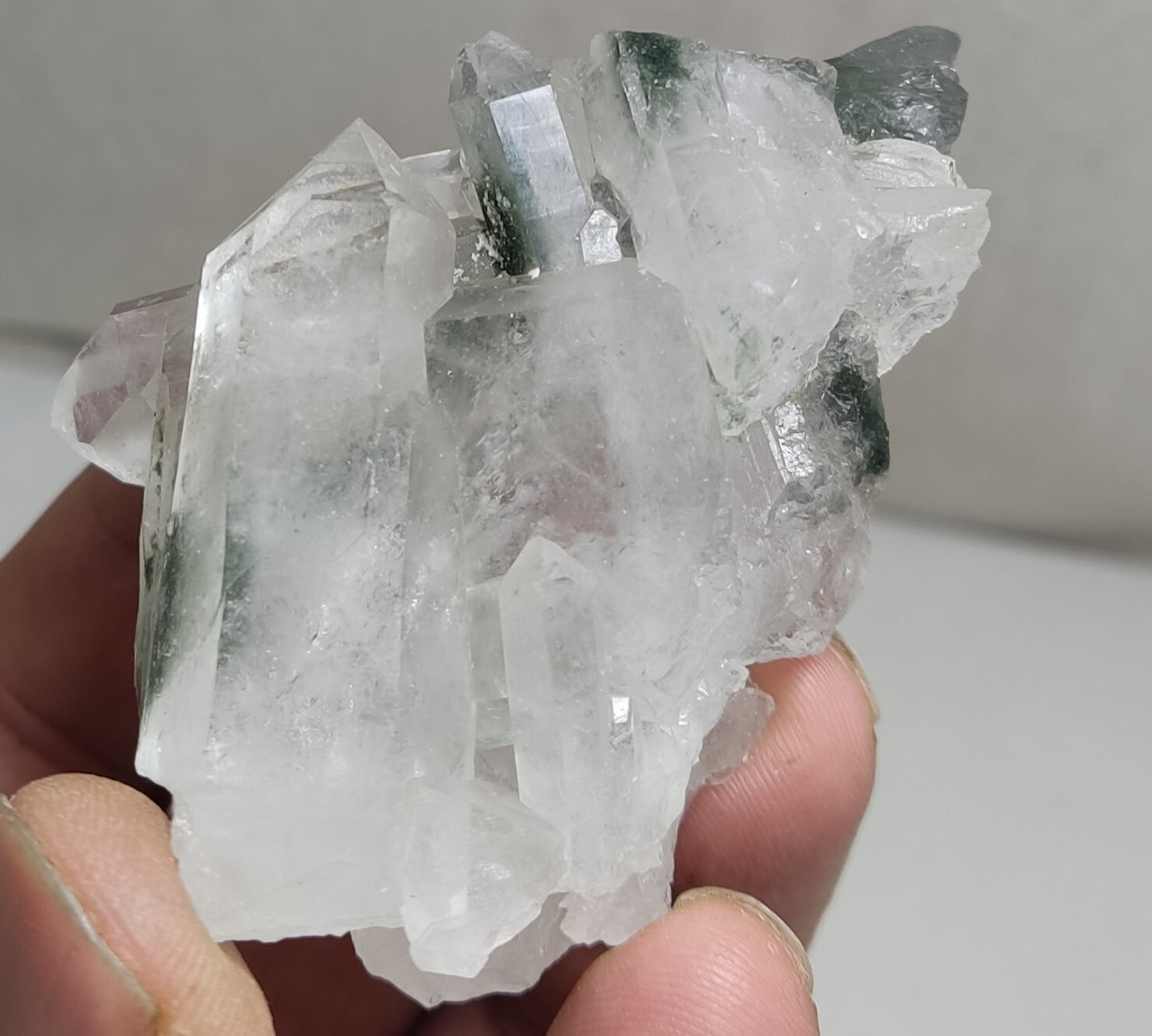 An Aesthetic Natural beautifully terminated Chlorite Quartz cluster 103 grams