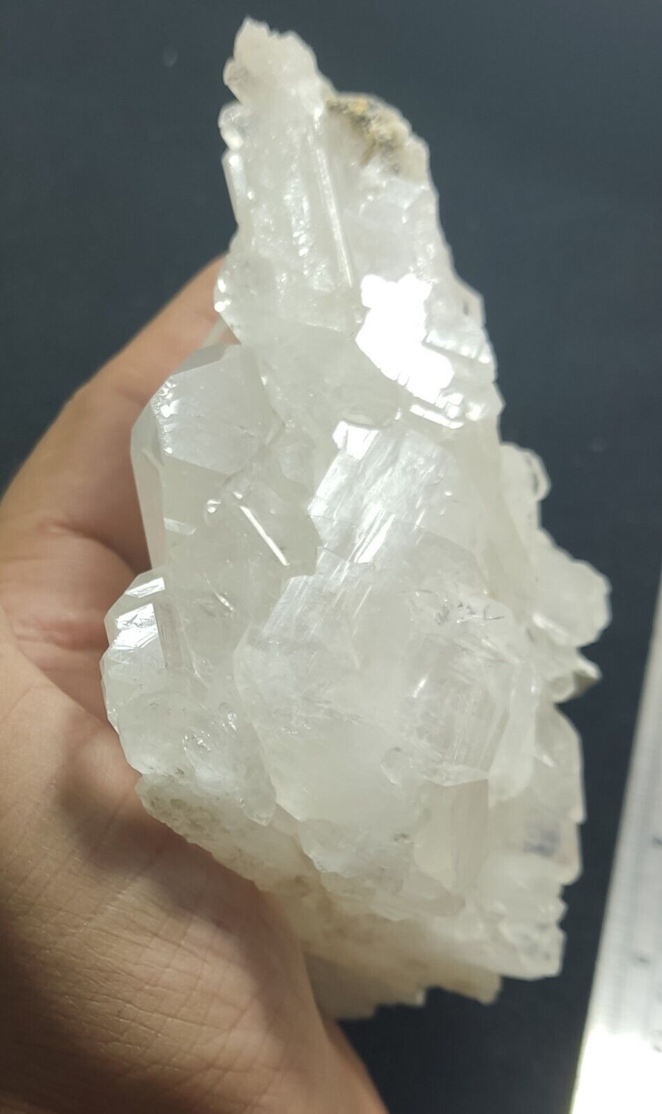 An aesthetic specimen of terminated faden Quartz crystals cluster 618 grams