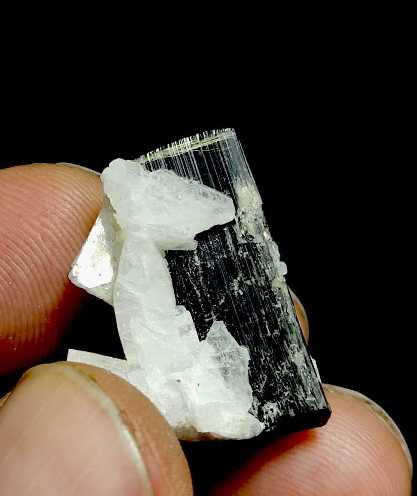 Natural Green Cap Tourmaline With Cleavelandite 8.5 Grams.