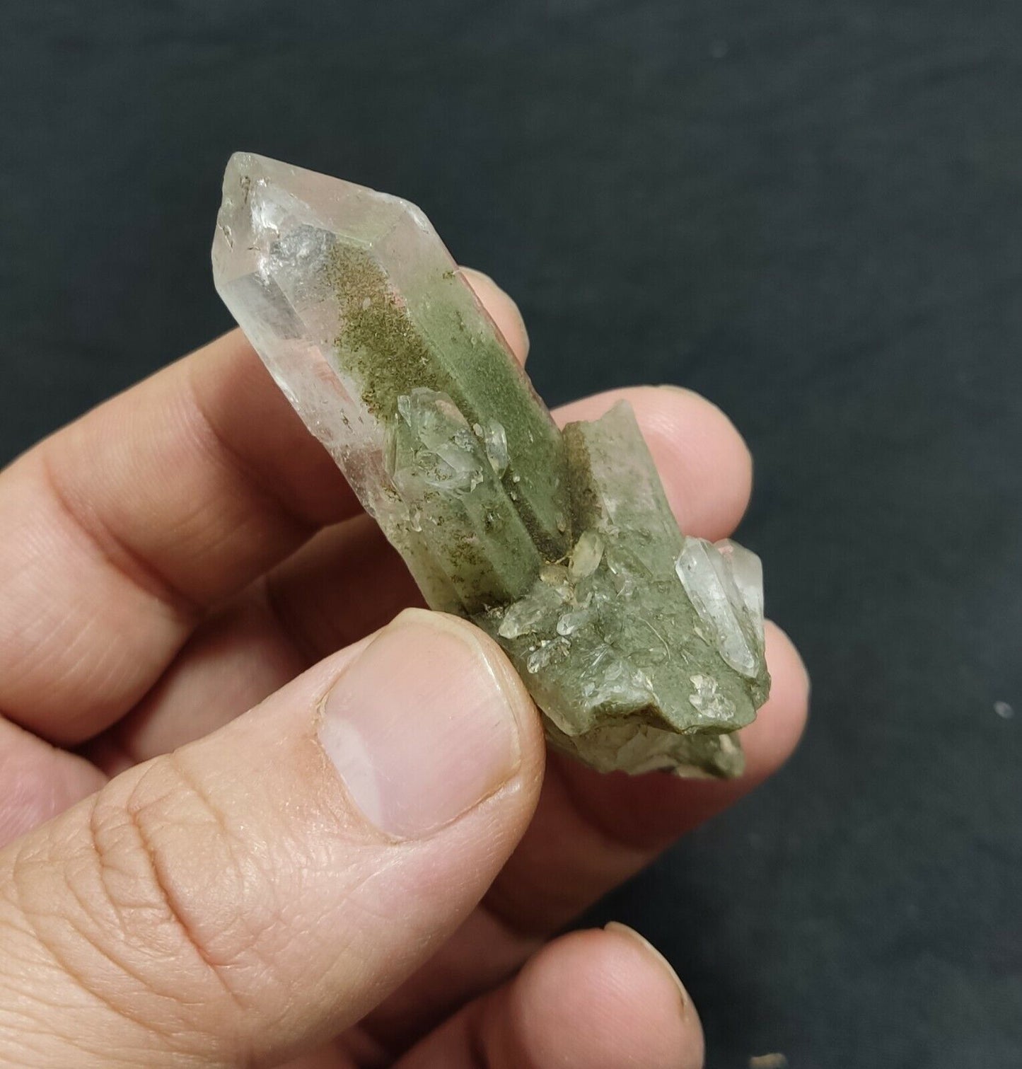A very Aesthetic Natural beautifully terminated Chlorite Quartz crystal 42 grams