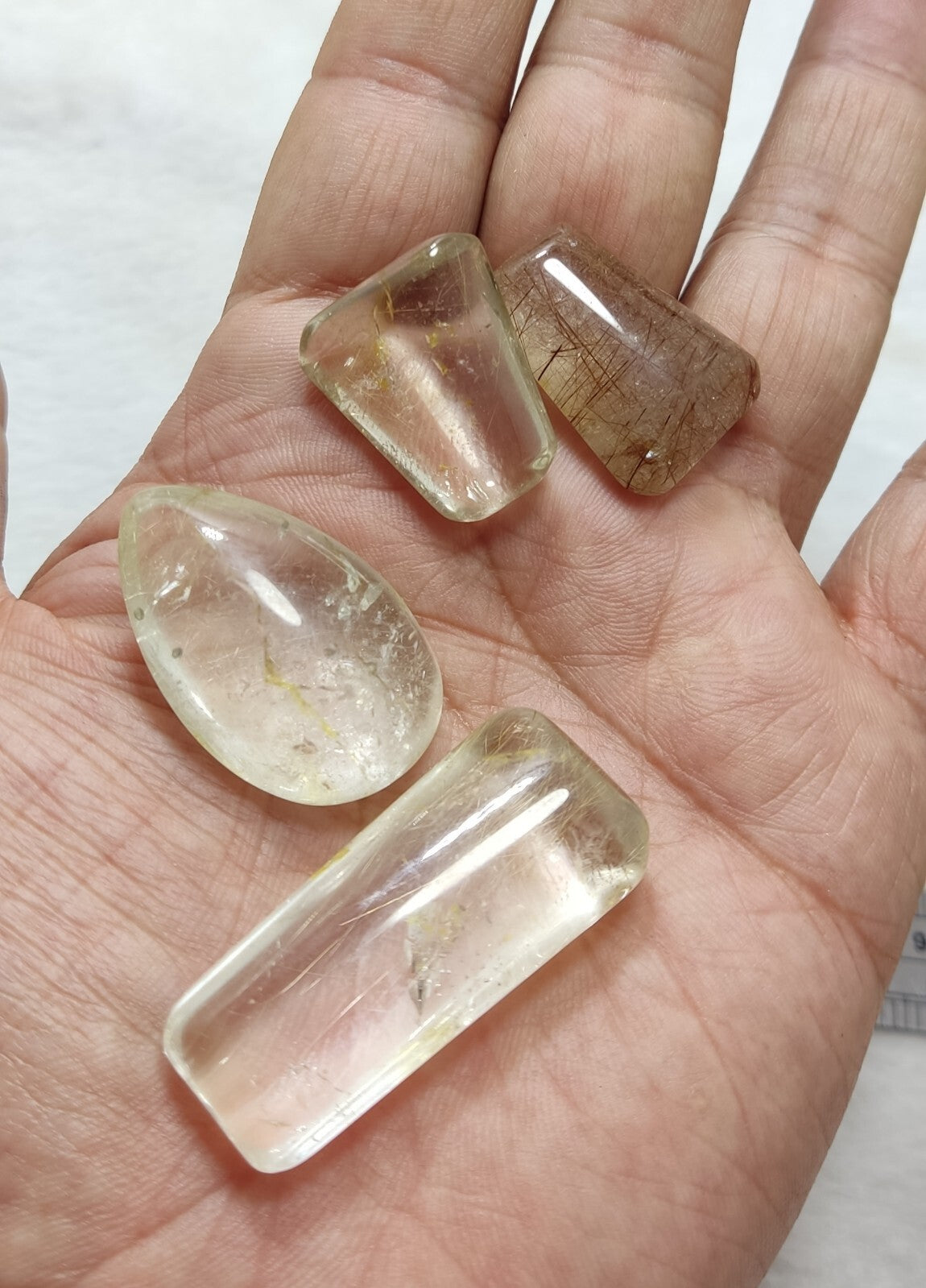 An amazing lot of Rutilated polished quartz tumbles 51 grams