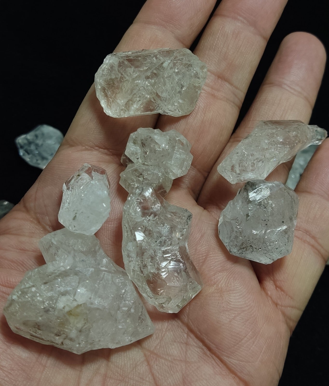 240 grams lot of diamond quartz carbon included double terminated Herkimer like