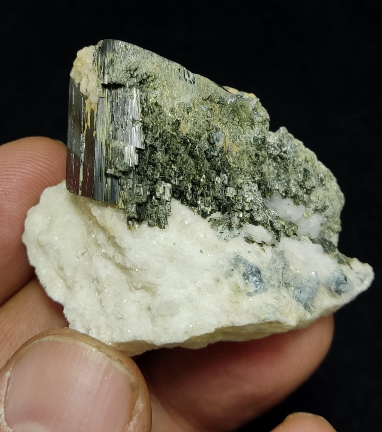 An Aesthetic specimen of epidote in matrix 39 grams