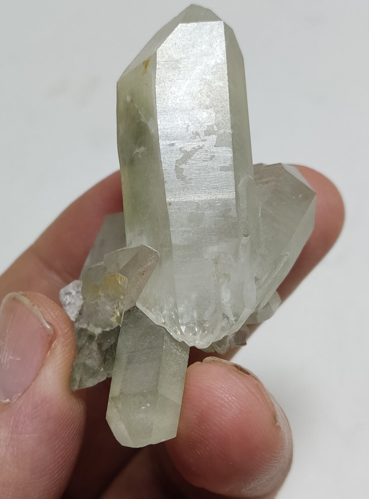 A very Aesthetic Natural beautifully terminated Chlorite Quartz cluster 42 grams