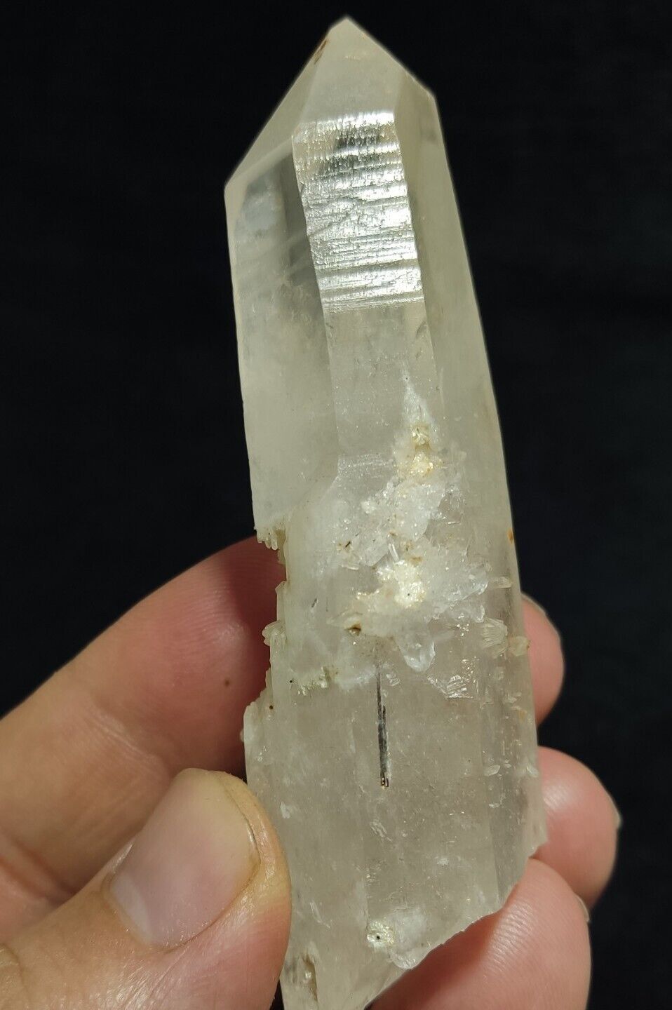 Aesthetic terminated specimen of Quartz crystal with Rutiles Inclusions 84 grams