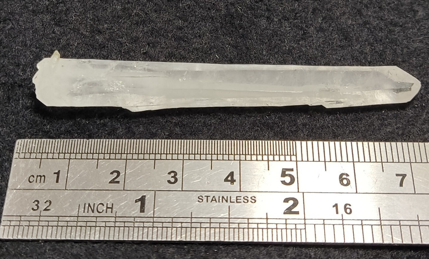 An Aesthetic elongated terminated specimen of Faden Quartz crystal 8 grams