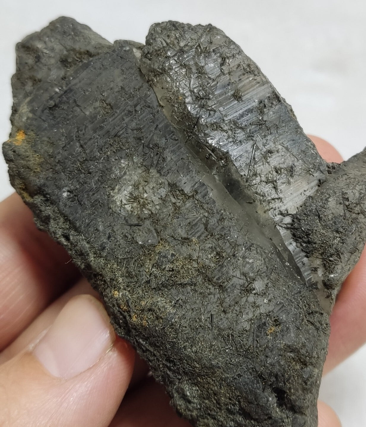 An Aesthetic Natural terminated Chlorite Quartz crystal specimen 135 grams