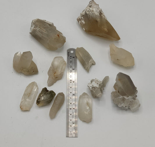 850 grams Amphibole/Chlorine Mixed quartz crystals