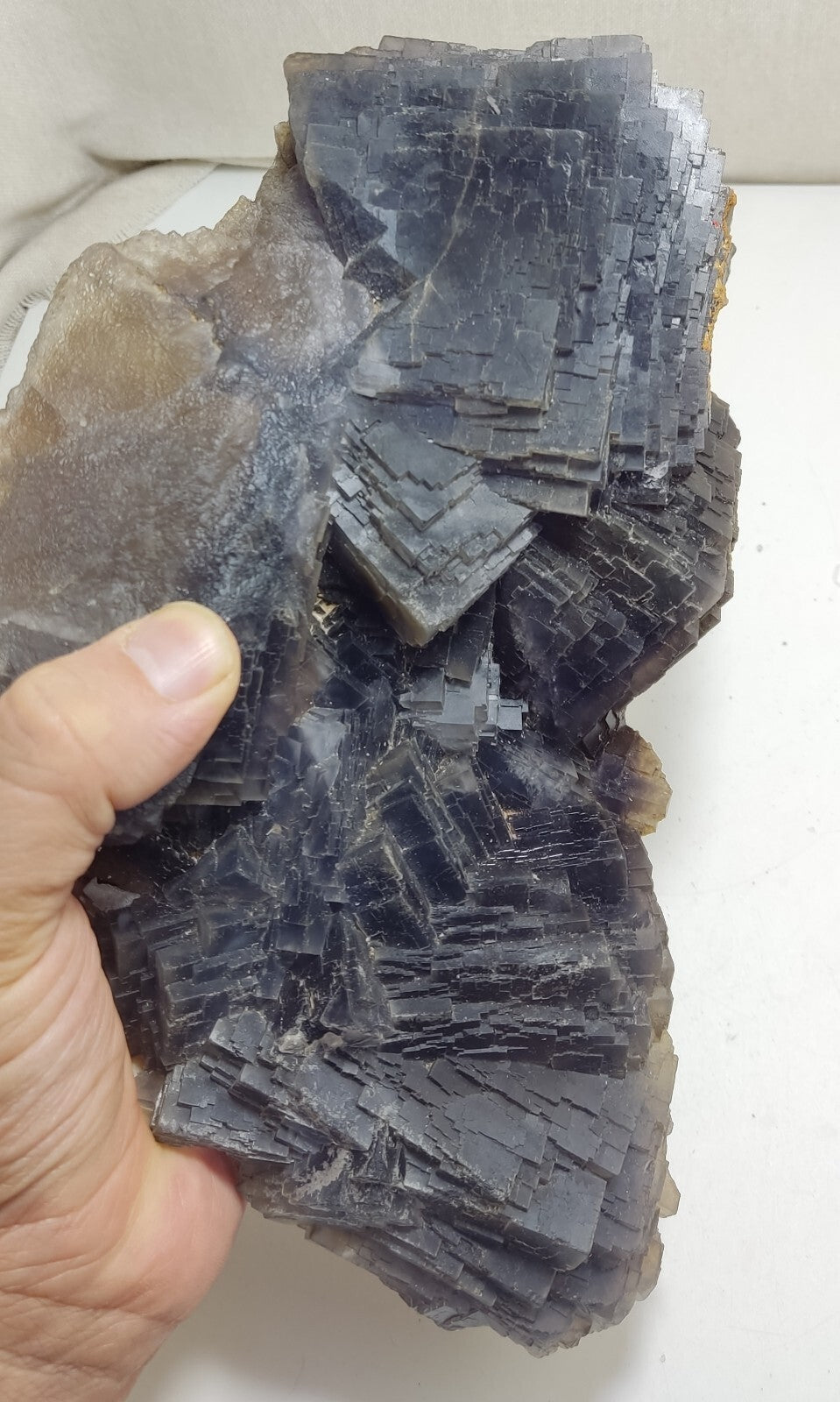 An amazing specimen of cubic dark bluish color Fluorite 2470 grams