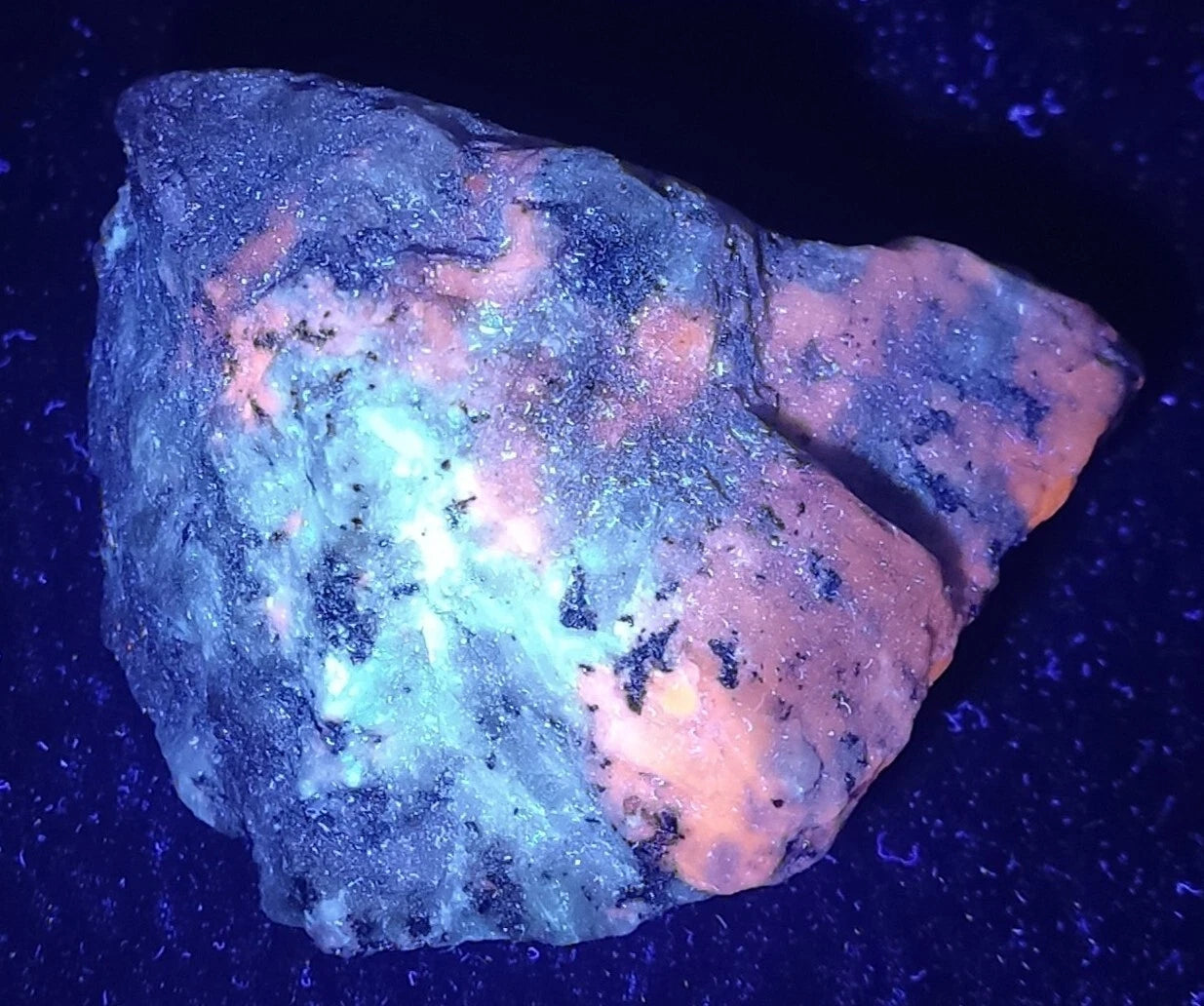 Rough Specimen of Green color Sodalite With Pyrite 199 grams