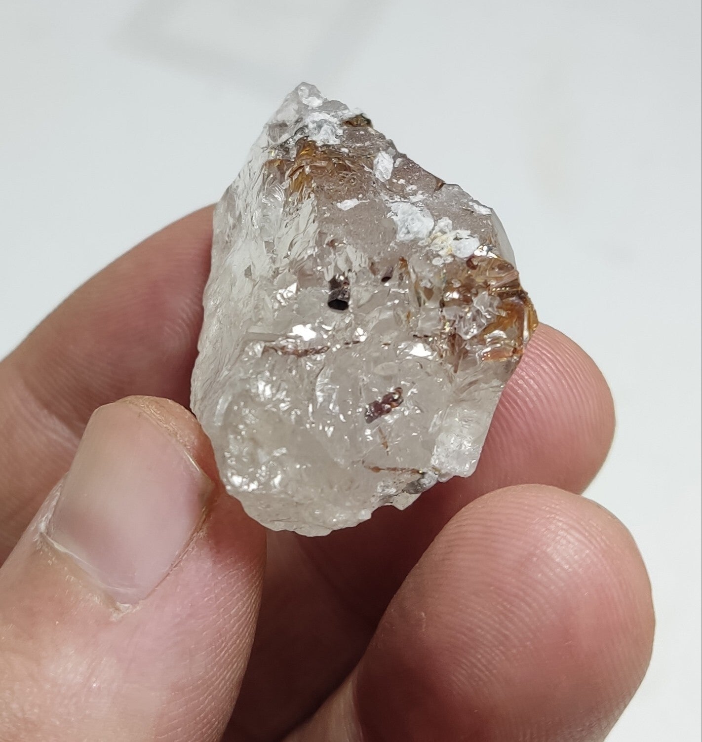 An aesthetic specimen of quartz with rutile inclusions 25 grams