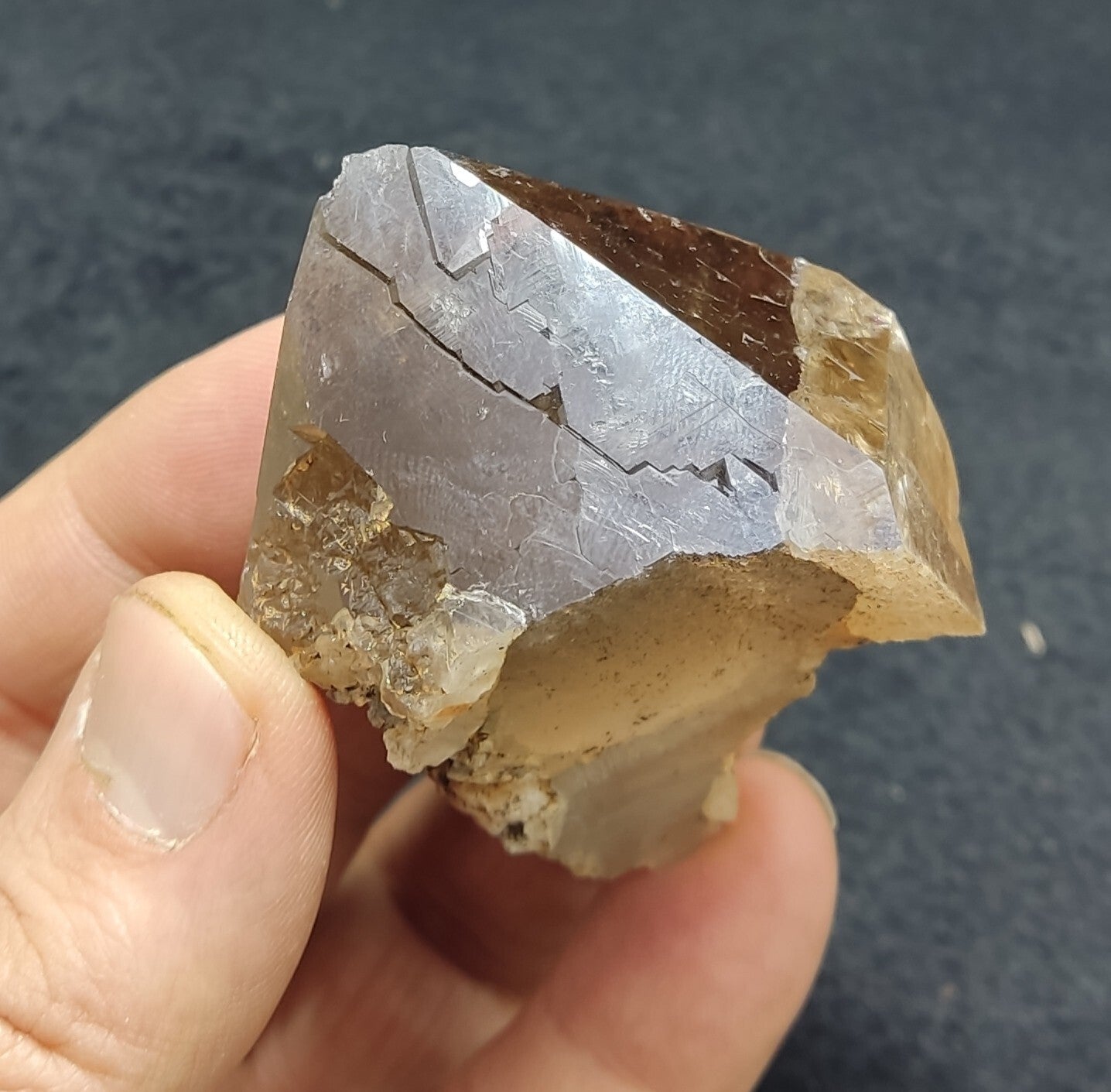 An aesthetic specimen of terminated  smoky Quartz crystal cluster 102 grams
