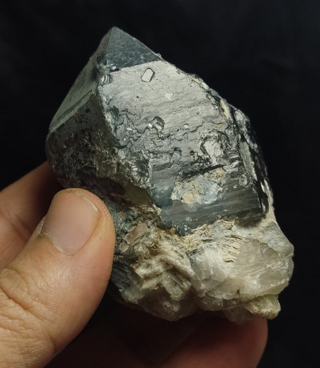 Natural Terminated Black Quartz with Light Blue Hues 277 grams