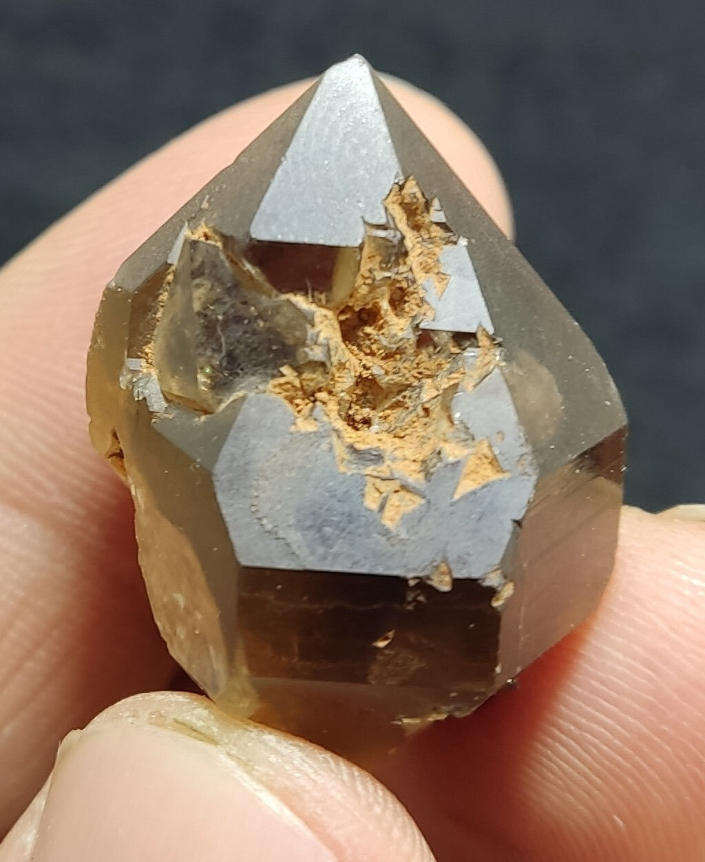 An Aesthetic double terminated smoky quartz crystal 14 grams