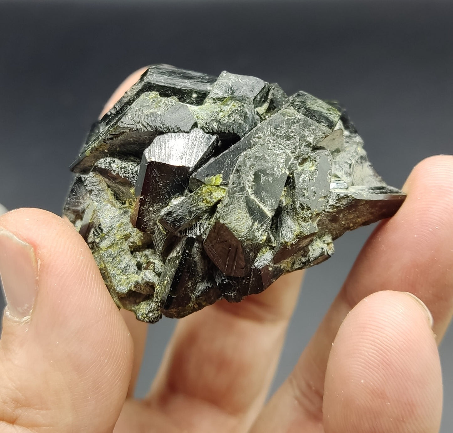 An Aesthetic Natural terminated epidote crystal specimen 115 grams