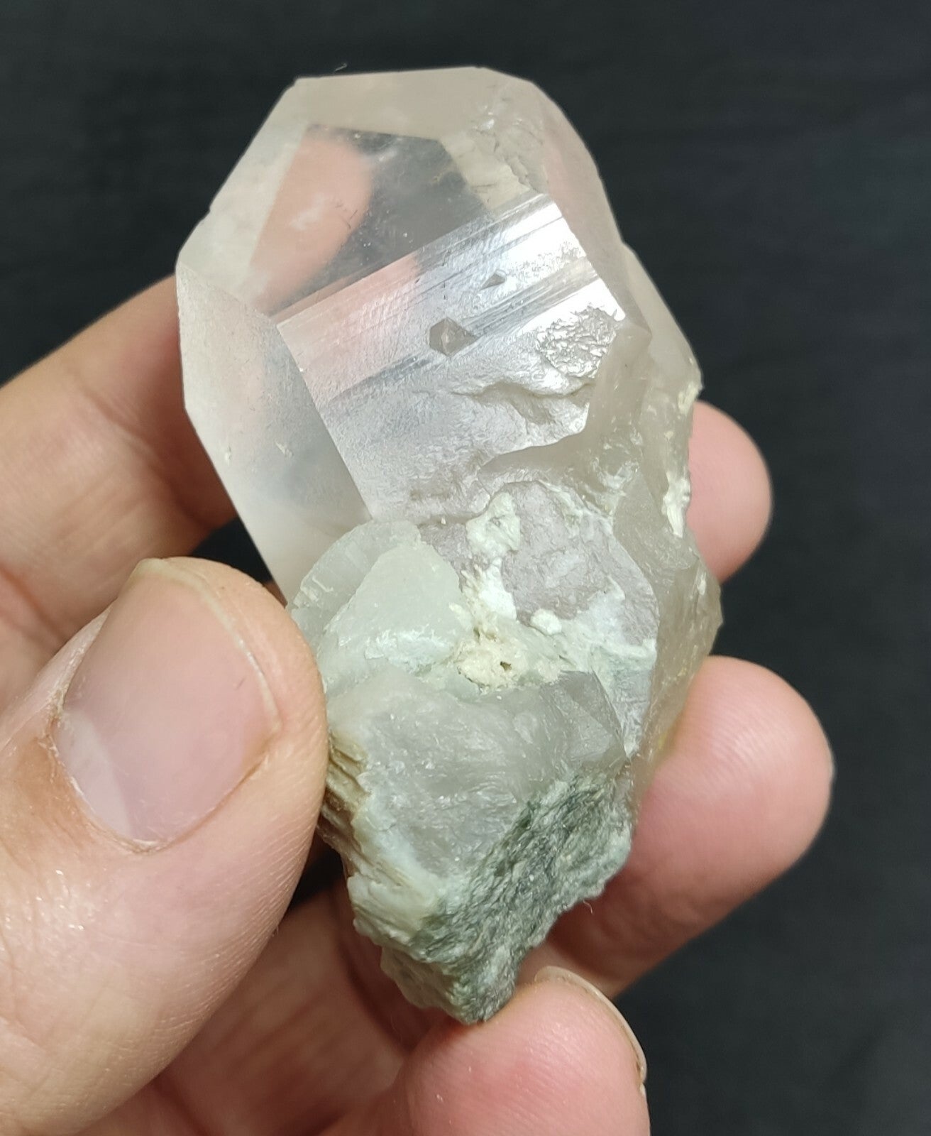 An amazing specimen of terminated Quartz crystal with unique inclusions 97 grams