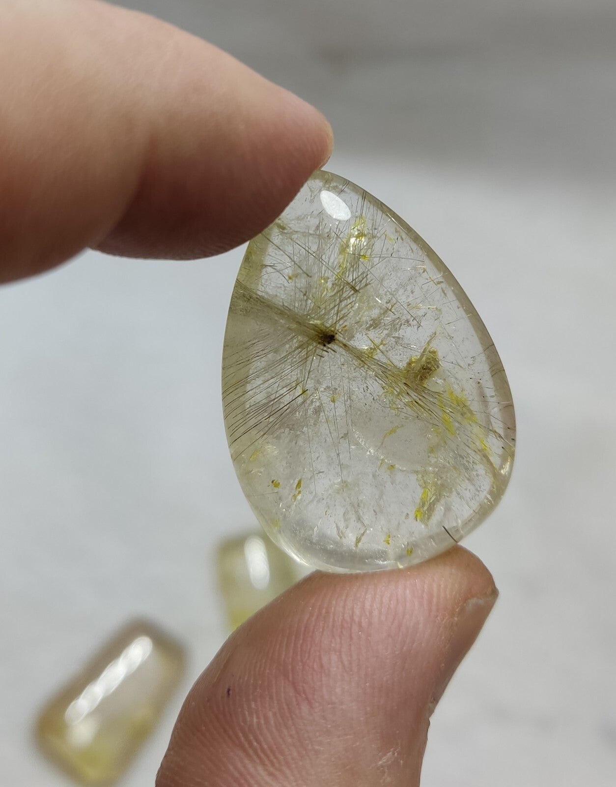 An amazing lot of Rutilated polished quartz tumbles 45 grams
