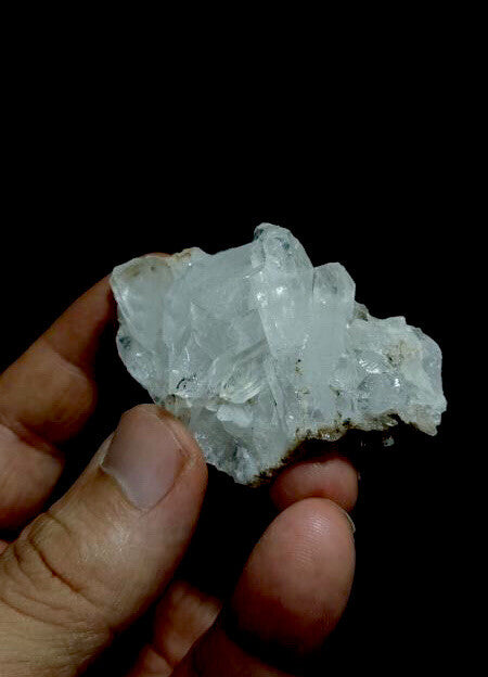 Natural quartz Clusters With Brookite Inclusions . Black Color Brookites .